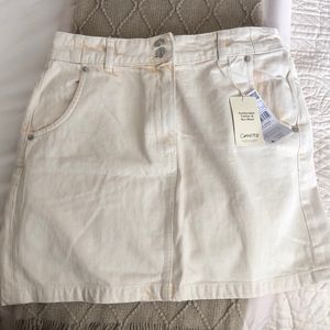 NWT mango slouchy high waist skirt in cream